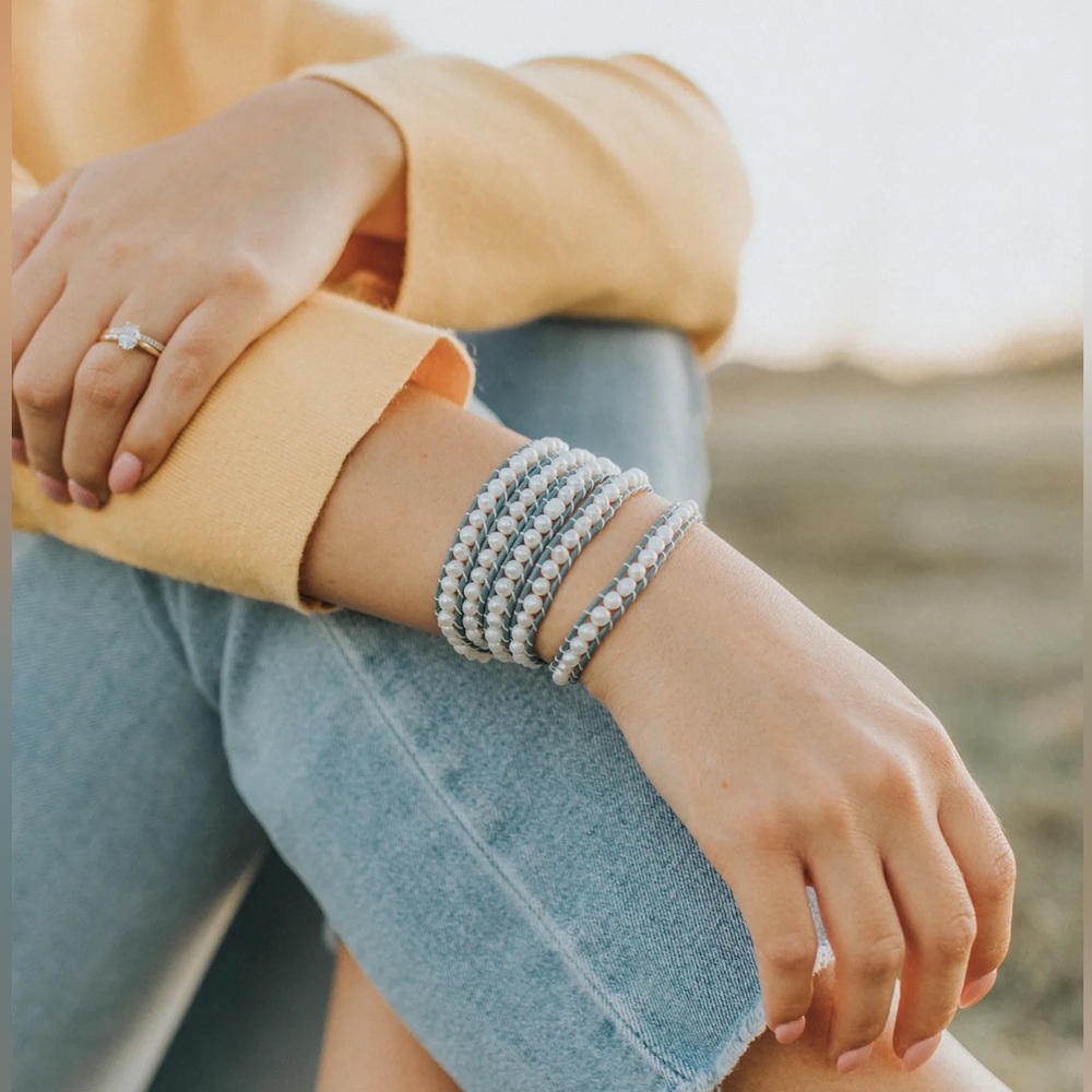 Victoria Emerson Freshwater Pearls on Gray
Wrap Bracelet